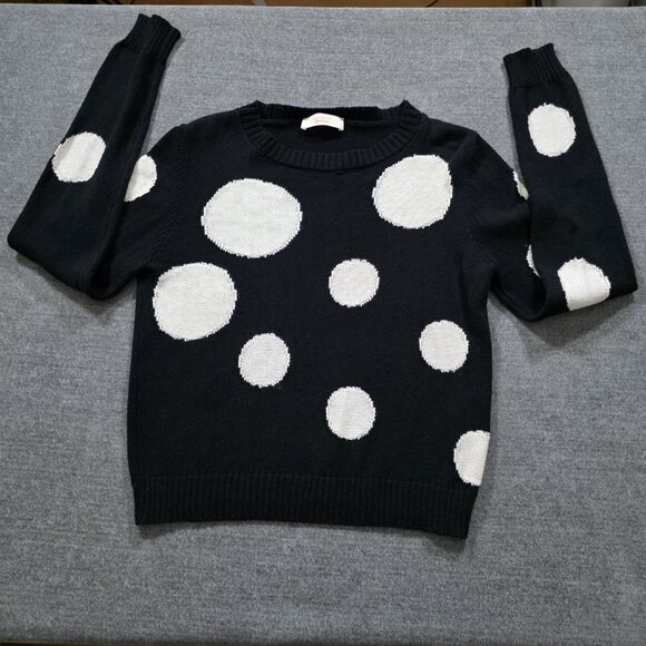 ViCOLO Northland Sweater Womens S/M Black White LS Pullover Italy Cotton Casual - Picture 11 of 14